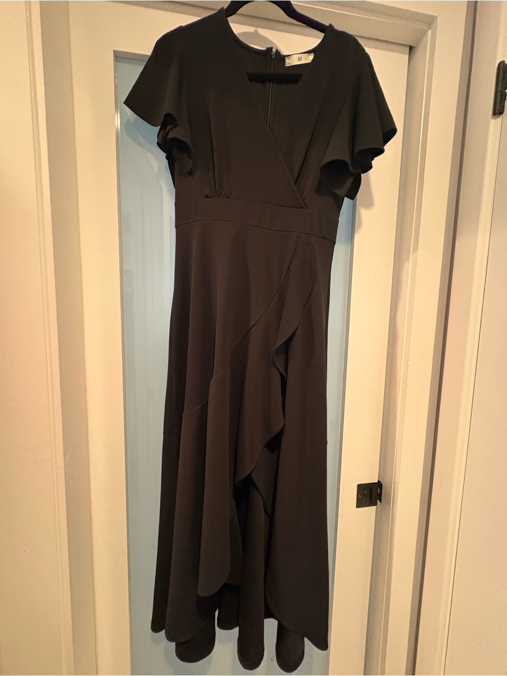 Amazon Essentials Black Midi Dress with Flutter Sleeves